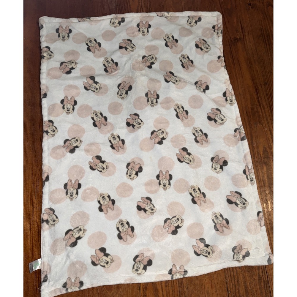 DISNEY BABY MINNIE MOUSE SUPER SOFT BABY BLANKET PALE PINK BLUE